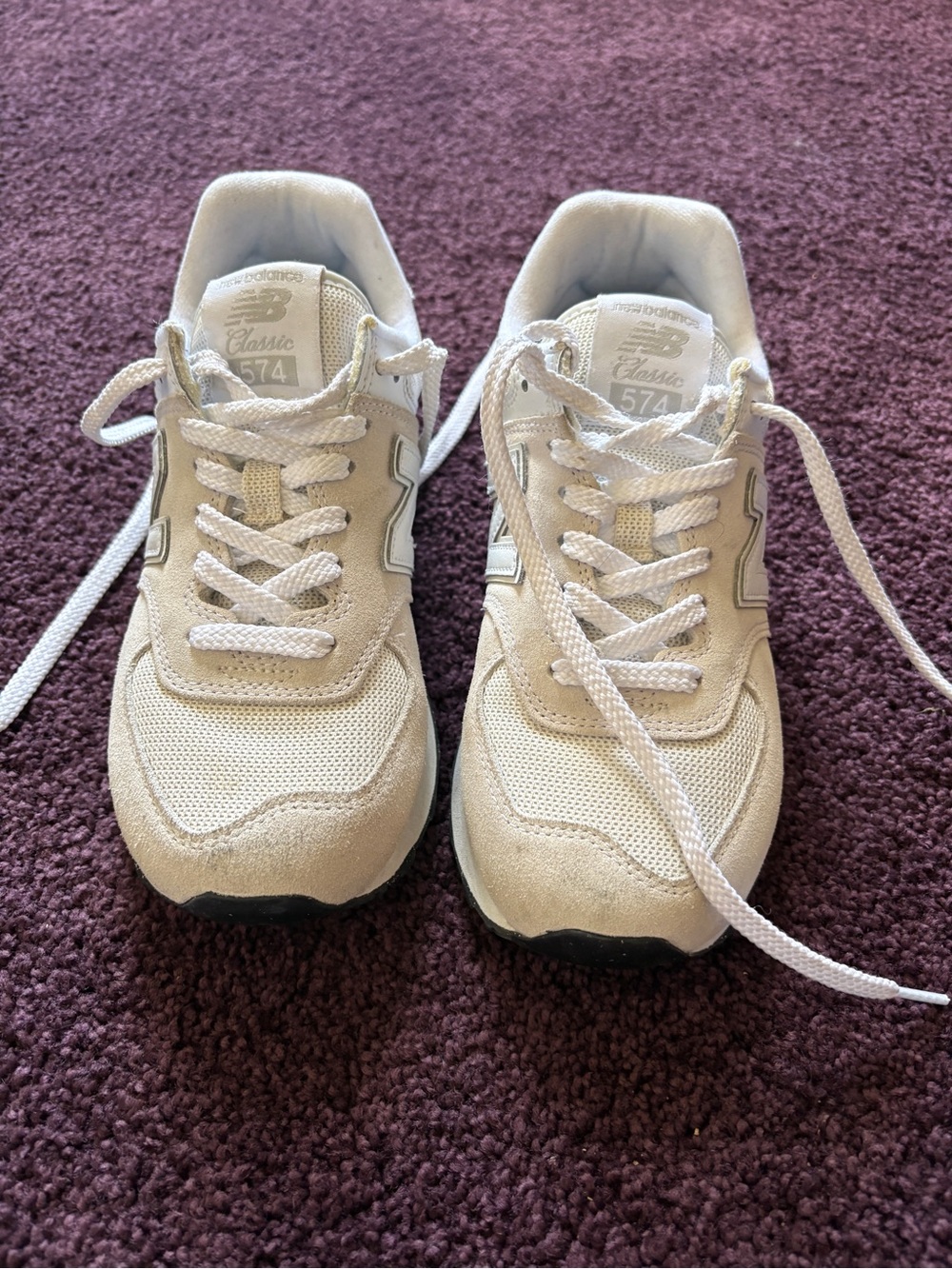 New Balance Women's 574 Sneakers in Cream/White